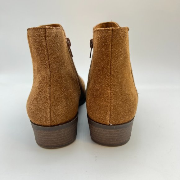 Kensie Suede Booties Sz 10 Leather/Textile Upper Side Zipper Like New - Picture 5 of 9